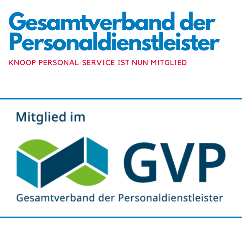 Logo Gesamtverband der Personaldienstleister - Knoop ist Mitglied
